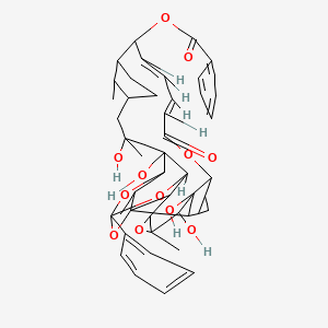 molecular formula C46H54O12 B13437487 [(2S,3R,5S,6R,7S,8R,10R,11S,14E,16E,18S,19R,22S,24R,25R,30S,31R,33R)-6,7,24,25-tetrahydroxy-5,10,24,31,33-pentamethyl-13-oxo-28-phenyl-4,12,27,29,32-pentaoxaoctacyclo[26.3.1.119,22.01,8.02,26.03,5.07,11.025,30]tritriaconta-14,16-dien-18-yl] benzoate 