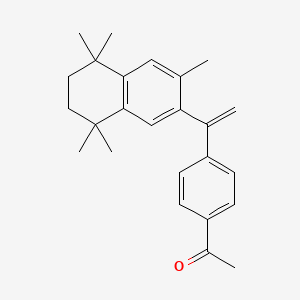 molecular formula C25H30O B13437605 1-(4-(1-(3,5,5,8,8-Pentamethyl-5,6,7,8-tetrahydronaphthalen-2-yl)vinyl)phenyl)ethanone 