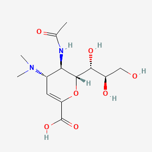 molecular formula C13H22N2O7 B13437621 5-(Acetylamino)-2,6-anhydro-3,4,5-trideoxy-4-(dimethylamino)-D-glycero-D-galacto-non-2-enonic Acid 