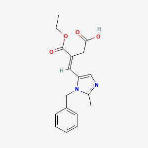 molecular formula C18H20N2O4 B13437653 (E)-4-(1-Benzyl-2-methyl-1H-imidazol-5-yl)-3-(ethoxycarbonyl)but-3-enoic acid CAS No. 1640981-02-7