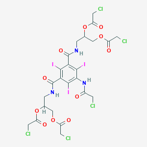 molecular formula C24H23Cl5I3N3O11 B13437701 5-(2-Chloroacetamido)-2,4,6-triiodo-N,N'-bis(2,3-bis(2-chloroacetoxy)propyl)isophthalamide 