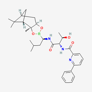 molecular formula C31H42BN3O5 B1343771 N-[(1S,2R)-1-[[[(1R)-1-[(3aS,4S,6S,7aR)-Hexahydro-3a,5,5-trimethyl-4,6-methano-1,3,2-benzodioxaborol-2-yl]-3-methylbutyl]amino]carbonyl]-2-hydroxypropyl]-6-phenyl-2-pyridinecarboxamide 