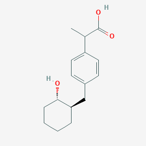 Rel-2-(4-(((1R,2S)-2-hydroxycyclohexyl)methyl)phenyl)propanoic acid