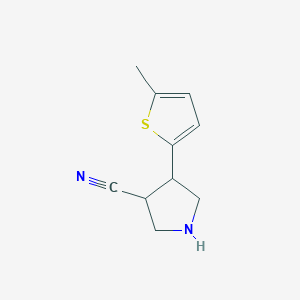 molecular formula C10H12N2S B13437860 4-(5-Methylthiophen-2-yl)pyrrolidine-3-carbonitrile 