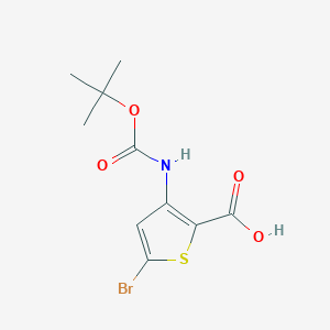B1343787 5-Bromo-3-((tert-butoxycarbonyl)amino)thiophene-2-carboxylic acid CAS No. 494833-77-1