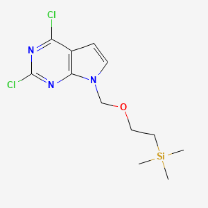 molecular formula C12H17Cl2N3OSi B1343790 2,4-二氯-7-((2-(三甲基甲硅烷基)乙氧基)甲基)-7H-吡咯并[2,3-d]嘧啶 CAS No. 442847-52-1