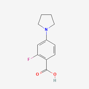 molecular formula C11H12FNO2 B1343791 2-氟-4-吡咯并苯甲酸 CAS No. 1197193-14-8