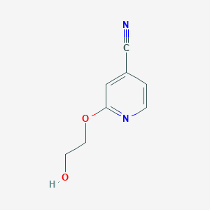 molecular formula C8H8N2O2 B1343809 2-(2-Hydroxyethoxy)isonicotinonitrile 