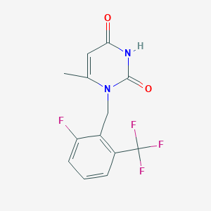molecular formula C13H10F4N2O2 B1343838 1-(2-氟-6-(三氟甲基)苄基)-6-甲基嘧啶-2,4(1H,3H)-二酮 CAS No. 830346-47-9