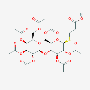 3-[(2S,3R,4S,5R,6R)-3,4-diacetyloxy-6-(acetyloxymethyl)-5-[(2S,3R,4S,5S,6R)-3,4,5-triacetyloxy-6-(acetyloxymethyl)oxan-2-yl]oxyoxan-2-yl]sulfanylpropanoic acid