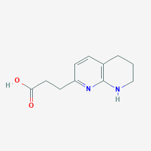 molecular formula C11H14N2O2 B1343860 3-(5,6,7,8-Tetrahydro-1,8-naphthyridin-2-yl)propanoic acid CAS No. 658712-81-3