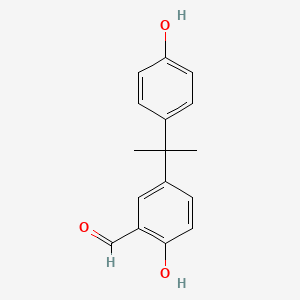 molecular formula C16H16O3 B13438680 2-Hydroxy-5-[1-(4-hydroxyphenyl)-1-methylethyl]benzaldehyde 