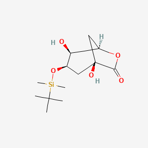 molecular formula C13H24O5Si B13438928 (1R,3R,4S,5R)-3-[[(1,1-Dimethylethyl)dimethylsilyl]oxy]-1,4-dihydroxy-6-oxabicyclo[3.2.1]octan-7-one 