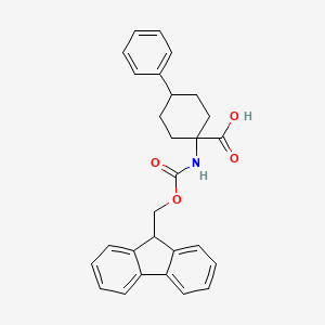 molecular formula C28H27NO4 B1343899 cis-1-Amino-4-phenylcyclohexanecarboxylic acid, N-FMOC protected CAS No. 365550-63-6