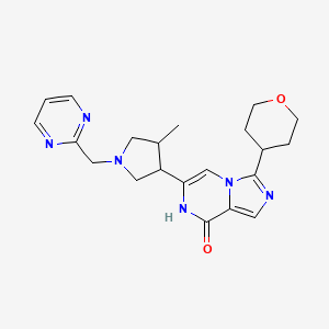 6-[4-methyl-1-(pyrimidin-2-ylmethyl)pyrrolidin-3-yl]-3-(oxan-4-yl)-7H-imidazo[1,5-a]pyrazin-8-one