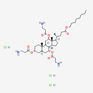 octyl (4R)-4-[(3R,5S,7R,8R,9S,10S,12S,13R,14S,17R)-3,7,12-tris(3-aminopropanoyloxy)-10,13-dimethyl-2,3,4,5,6,7,8,9,11,12,14,15,16,17-tetradecahydro-1H-cyclopenta[a]phenanthren-17-yl]pentanoate;trihydrochloride