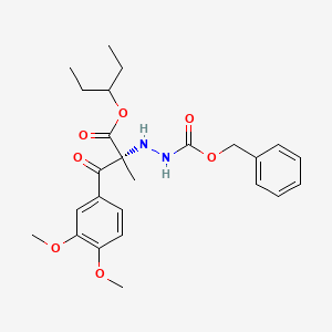 pentan-3-yl (2R)-3-(3,4-dimethoxyphenyl)-2-methyl-3-oxo-2-(2-phenylmethoxycarbonylhydrazinyl)propanoate