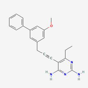 molecular formula C22H22N4O B13439260 6-Ethyl-5-[3-(5-Methoxybiphenyl-3-Yl)prop-1-Yn-1-Yl]pyrimidine-2,4-Diamine 