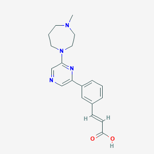 molecular formula C19H22N4O2 B1343932 (2e)-3-{3-[6-(4-Methyl-1,4-Diazepan-1-Yl)pyrazin-2-Yl]phenyl}prop-2-Enoic Acid CAS No. 1006699-32-6