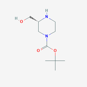 molecular formula C10H20N2O3 B1343936 tert-butyl (3R)-3-(hydroxymethyl)piperazine-1-carboxylate CAS No. 278788-66-2