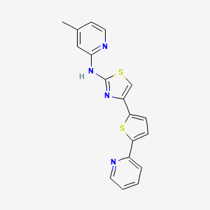 N-(4-methylpyridin-2-yl)-4-(5-pyridin-2-ylthiophen-2-yl)-1,3-thiazol-2-amine