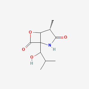 molecular formula C10H15NO4 B13439434 (4S)-1-(1-hydroxy-2-methylpropyl)-4-methyl-6-oxa-2-azabicyclo[3.2.0]heptane-3,7-dione 