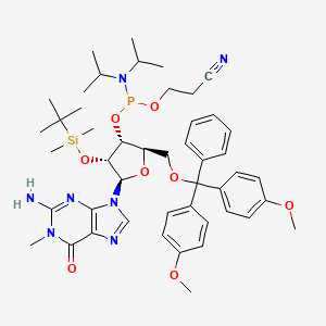 3-[[(2R,3R,4R,5R)-5-(2-amino-1-methyl-6-oxopurin-9-yl)-2-[[bis(4-methoxyphenyl)-phenylmethoxy]methyl]-4-[tert-butyl(dimethyl)silyl]oxyoxolan-3-yl]oxy-[di(propan-2-yl)amino]phosphanyl]oxypropanenitrile