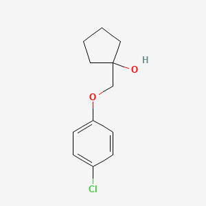 molecular formula C12H15ClO2 B13439553 1-((4-Chlorophenoxy)methyl)cyclopentan-1-ol 