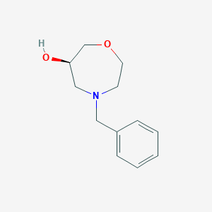molecular formula C12H17NO2 B1343959 (R)-4-苄基-[1,4]恶二杂环-6-醇 CAS No. 1022915-31-6