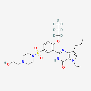 molecular formula C26H37N5O5S B13439623 Mirodenafil-d7 Dihydrochloride 