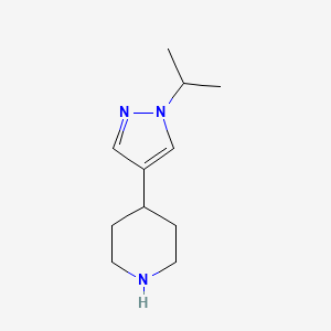 molecular formula C11H19N3 B13439631 4-(1-isopropyl-1H-pyrazol-4-yl)piperidine 