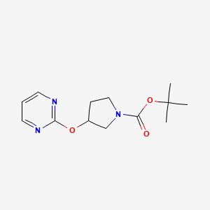 molecular formula C13H19N3O3 B1343972 Tert-butyl 3-(pyrimidin-2-yloxy)pyrrolidine-1-carboxylate 