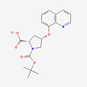 molecular formula C19H22N2O5 B1343974 (2S,4S)-1-(Tert-butoxycarbonyl)-4-(8-quinolinyl-oxy)-2-pyrrolidinecarboxylic acid CAS No. 1135208-43-3