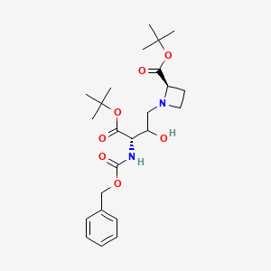 molecular formula C24H36N2O7 B13439772 (2S)-tert-Butyl 1-((3S)-3-(((Benzyloxy)carbonyl)amino)-4-(tert-butoxy)-2-hydroxy-4-oxobutyl)azetidine-2-carboxylate 