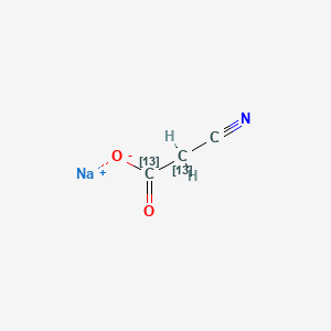 molecular formula C3H2NNaO2 B13439803 2-Cyano-acetic Acid Sodium Salt-13C2 