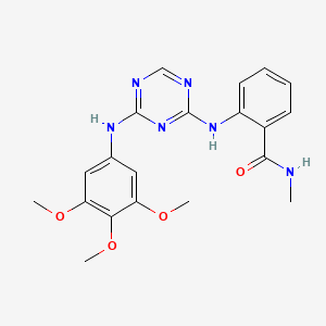 molecular formula C20H22N6O4 B13439885 N-Methyl-2-[[4-[(3,4,5-Trimethoxyphenyl)amino]-1,3,5-Triazin-2-Yl]amino]benzamide 