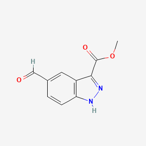 molecular formula C10H8N2O3 B1343993 5-甲酰基-1H-吲唑-3-羧酸甲酯 CAS No. 1033772-29-0