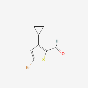 molecular formula C8H7BrOS B13439967 5-Bromo-3-cyclopropylthiophene-2-carbaldehyde 