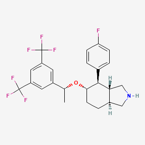 molecular formula C24H24F7NO B1344000 (3aR,4R,5S,7aS)-5-((R)-1-(3,5-二(三氟甲基)苯基)乙氧基)-4-(4-氟苯基)八氢-1H-异吲哚 CAS No. 860642-68-8