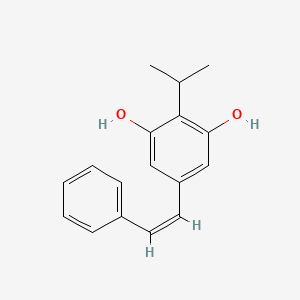 molecular formula C17H18O2 B13440032 2-(1-Methylethyl)-5-[(1Z)-2-phenylethenyl]-1,3-benzenediol CAS No. 1622988-14-0