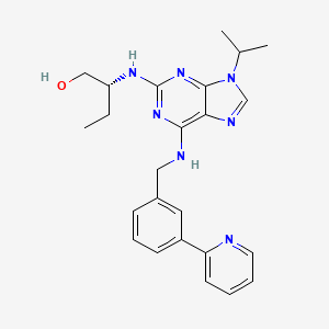 molecular formula C24H29N7O B1344007 (R)-2-((9-Isopropyl-6-((3-(pyridin-2-yl)benzyl)amino)-9H-purin-2-yl)amino)butan-1-ol CAS No. 1056016-18-2