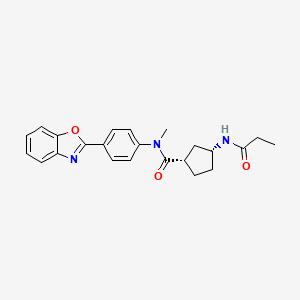 (1S,3R)-N-[4-(1,3-benzoxazol-2-yl)phenyl]-N-methyl-3-propanamidocyclopentane-1-carboxamide