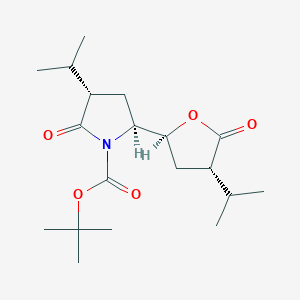 molecular formula C19H31NO5 B1344011 (3S,5S)-tert-Butyl 3-isopropyl-5-((2S,4S)-4-isopropyl-5-oxotetrahydrofuran-2-yl)-2-oxopyrrolidine-1-carboxylate CAS No. 934841-17-5