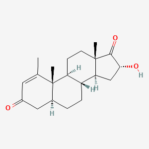 molecular formula C20H28O3 B13440172 (5S,8R,9S,10S,13S,14S,16R)-16-hydroxy-1,10,13-trimethyl-5,6,7,8,9,11,12,14,15,16-decahydro-4H-cyclopenta[a]phenanthrene-3,17-dione 