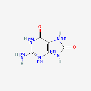 2-Amino-6,8-dihydroxypurine-15N5