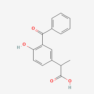 molecular formula C16H14O4 B13440198 2-(3-Benzoyl-4-hydroxyphenyl)propanoic acid 