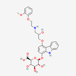 molecular formula C30H34N2O11 B13440227 1-Hydroxy Carvedilol 1-O-beta-D-Glucuronide 