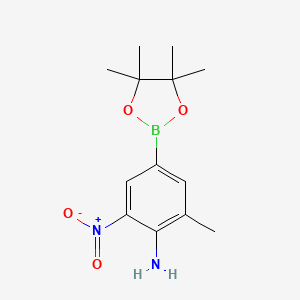 molecular formula C13H19BN2O4 B1344028 2-Methyl-6-nitro-4-(4,4,5,5-tetramethyl-1,3,2-dioxaborolan-2-yl)aniline CAS No. 956821-91-3
