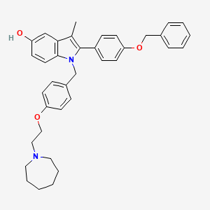 molecular formula C37H40N2O3 B13440362 1-(4-(2-(azepan-1-yl)ethoxy)benzyl)-2-(4-(benzyloxy)phenyl)-3-methyl-1H-indol-5-ol 