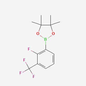 molecular formula C13H15BF4O2 B1344046 2-[2-Fluoro-3-(trifluoromethyl)phenyl]-4,4,5,5-tetramethyl-1,3,2-dioxaborolane CAS No. 627526-48-1